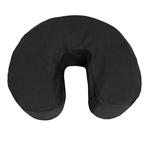 London Linens Microfiber Massage Table Face Cradle Covers - 4 Pack (Black)