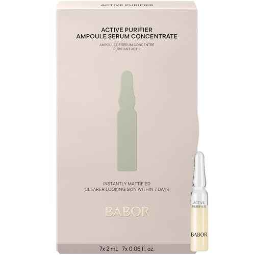 BABOR Active Purifier Ampoule Concentrates for Face with Tea Tree Oil, Refine, Purify, Revitalize Dull and Dry Skin, Clean & Vegan, Results in 7 Days