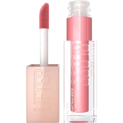 Maybelline Lifter Gloss, Hydrating Lip Gloss with Hyaluronic Acid, High Shine for Plumper Looking Lips, Silk, Warm Mauve Neutral, 0.18 Ounce