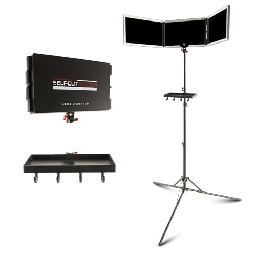 Self-Cut System 3-Way Mirror with LED Lights & Tripod Stand