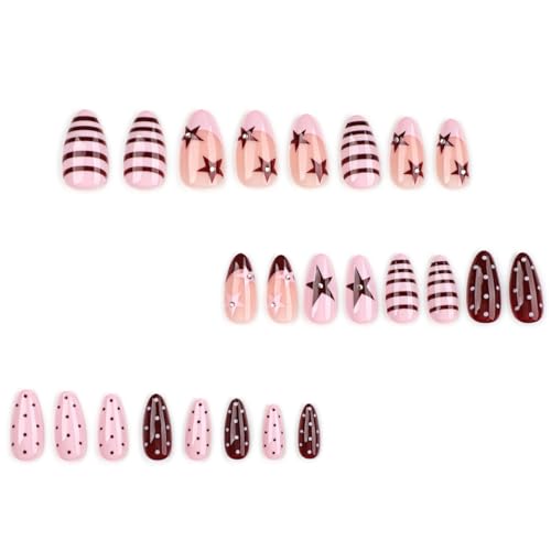 Almond Press On Nails - 24pc Medium Y2K Fake Nails Kit