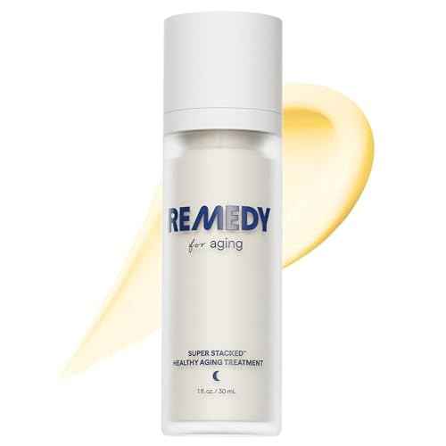 Remedy for Healthy Aging - Retinaldehyde, Resveratrol, Glycolic Acid, Argireline, Ferulic Acid, Matrixyl 3000 - Anti-Aging Treatment for Wrinkles, Uneven Texture & Tone - By Dermatologist Dr. Shah