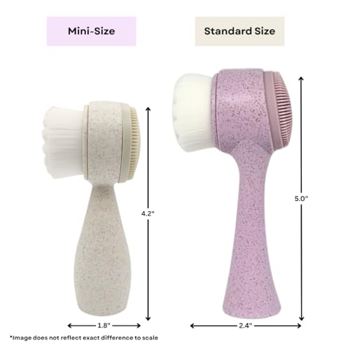 Lindo Eco Clean Dual-Sided Facial Cleansing Brush - Exfoliating Face Scrubber