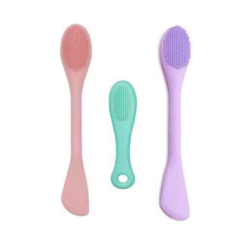 Premium Silicone Facial Cleansing Brush Combo 3pcs,Mask Applicator and Skincare Brush for Pore Cleansing£¬Manual Facial Cleansing for Exfoliating Face/Lip/Makeup Removal Scrubber