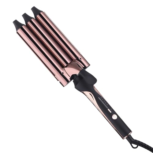 Rozamor 3 Barrel Curling Iron for Beach Waves - 1” Titanium Waver