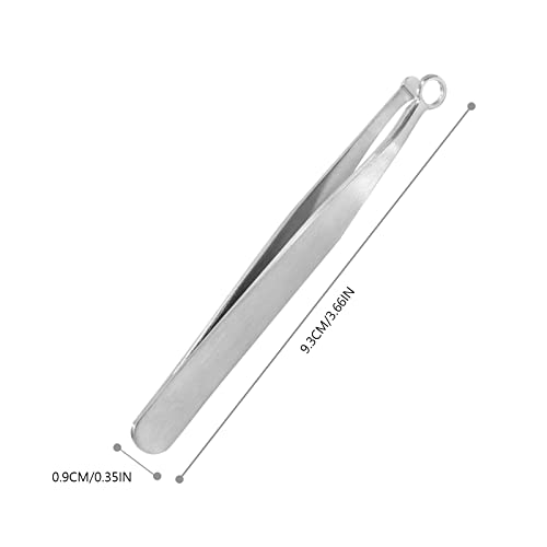 2 Pcs Universal Nose Hair Trimming Tweezers, Stainless Steel Nasal Clippers with Friendly Round Tip for Men & Women for Noses Hair, Brow, Sideburns & Body (Silver)