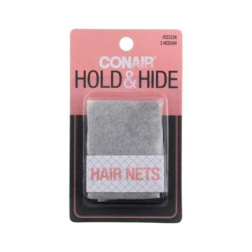 Conair 55332 3 Piece Brown Hair Net, 0.3 Ounce