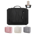 BAGSMART Toiletry Bag for Women, Wide-open Makeup Bag Organizer for Travel Essentials Travel-size, Water-resistant Large Capacity Cosmetic Bag for Accessories, Shampoo, Toiletries with Handle, Black