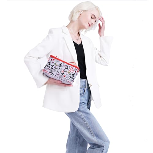 PXTIDY Horror Characters Cosmetic Case Picture Show Gift Movie Series Fans Gift TV Show Makeup Bag For Women