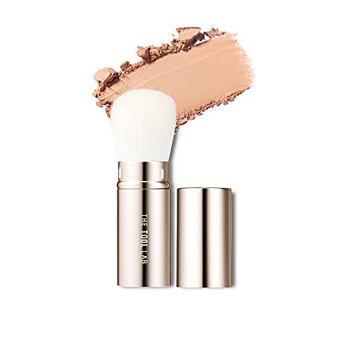 THE TOOL LAB 301 Retractable Powder Brush -Face Brush Makeup Brush-Premium Quality Natural Hair Bristles Cosmetic