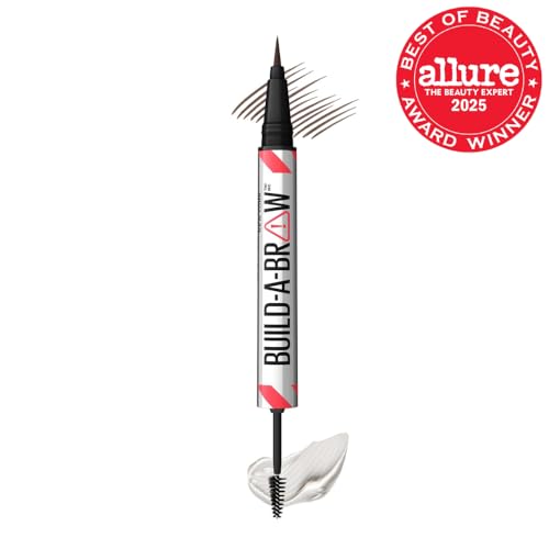 Maybelline Build-A-Brow 2-in-1 Brow Pen & Sealing Gel Deep Brown 1 Count