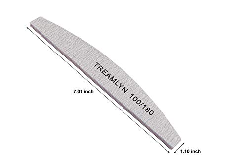 10 Pcs Heavy Duty Nail Files Set - 100/180 Grit Double Sided Emery Boards for Natural & Acrylic Nails - Pack of 1 - Home & Salon Use