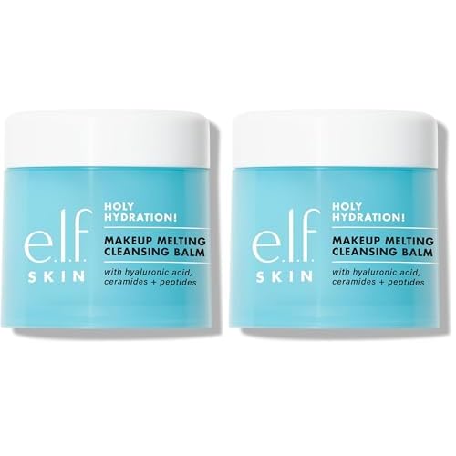 e.l.f. SKIN Holy Hydration! Makeup Melting Cleansing Balm JUMBO, Face Cleanser & Makeup Remover, Infused with Hyaluronic Acid to Hydrate Skin, 3.5 Oz, (Pack of 2)