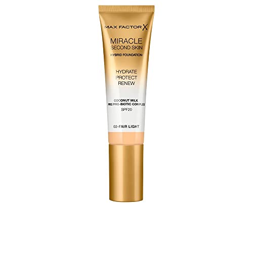 Max Factor Miracle Second Skin Hydrating Foundation, Fair-Light - 30 ml