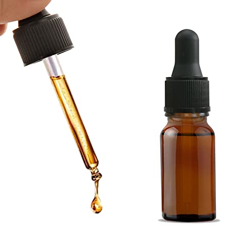 48 Pack 10ml Amber Glass Dropper Bottles with Black Droppers
