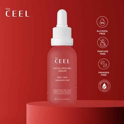 The Ceel Facial Peeling Serum With 10% AHA 2% BHA, Saliscylic Acid Serum for Blemishes, Chemical Peel at Home, Glycolic Acid Peel With Hyaluronic Acid,AHA and BHA, 1.00 fl.oz (30 ml)