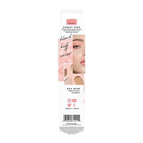 Real Techniques Professional Foundation Makeup Brush for Even Streak Free Application, Orange, (Pack of 4)