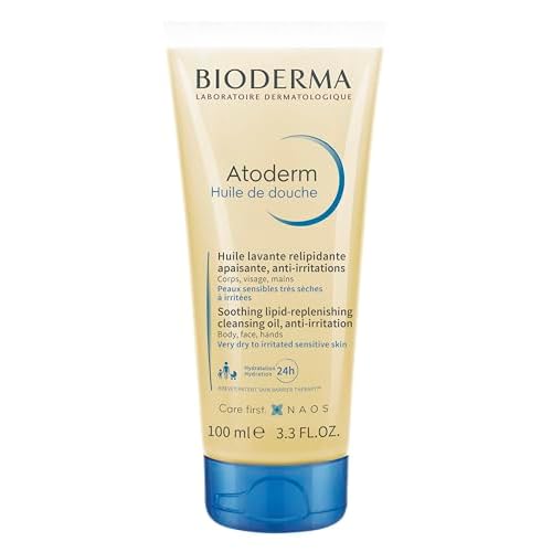 Bioderma Atoderm Shower Oil, Cleansing Oil For Face & Body, Nourishing Cleansing Oil For Dry to Atopic Sensitive Skin For Softer & Smooth Skin For Your Whole Family
