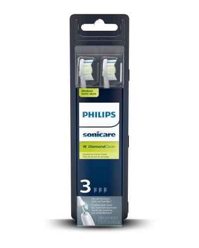 Philips Sonicare W DiamondClean - Genuine Replacement Electric Toothbrush Heads, White, 3 Pack, HX6063/65
