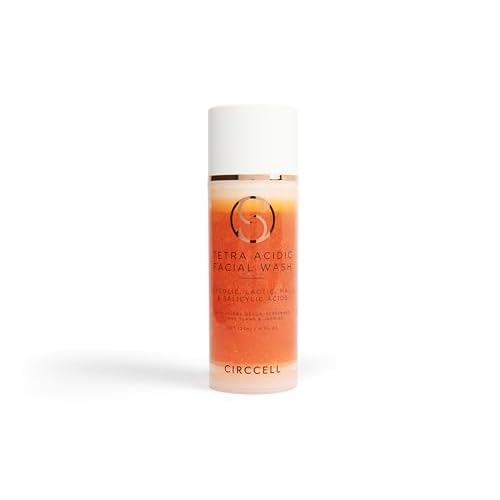 CIRCCELL Tetra Acidic Facial Cleanser: Perfect Your Skin with a Blend of Glycolic, Malic, Lactic, and Salicylic Acids Infused with Nourishing Jojoba Oils