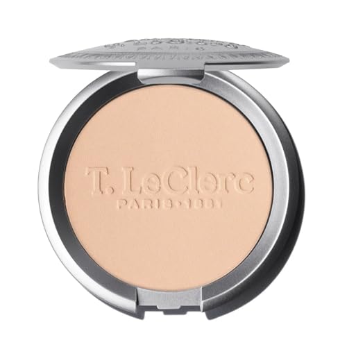 T. Leclerc Compact Pressed Powder - Super-Blendable Face Makeup Longwear Portable Matte Finish Radiant Natural Medium to Full Coverage Airbrushing Mineral Base For Pores & Imperfections (Sable)