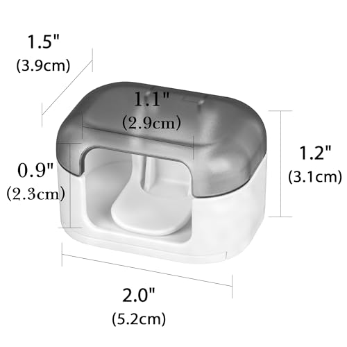 LUEXBOX 2 Pack Razor Holder with Cover for Shower Wall, Self Adhesive Razor Stand Shaver Organizer, Plastic Razor Hanger Hooks Compatible with Fusion 5 Proglide, Mach 3 Classic (Gray Clear)