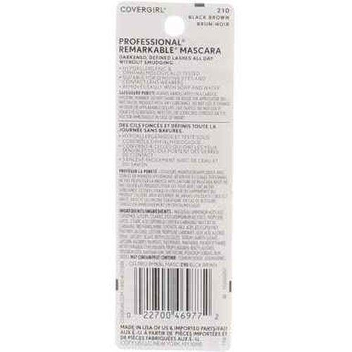 COVERGIRL Professional Remarkable Washable Mascara, Black Brown [210] 0.30 oz (Pack of 6)