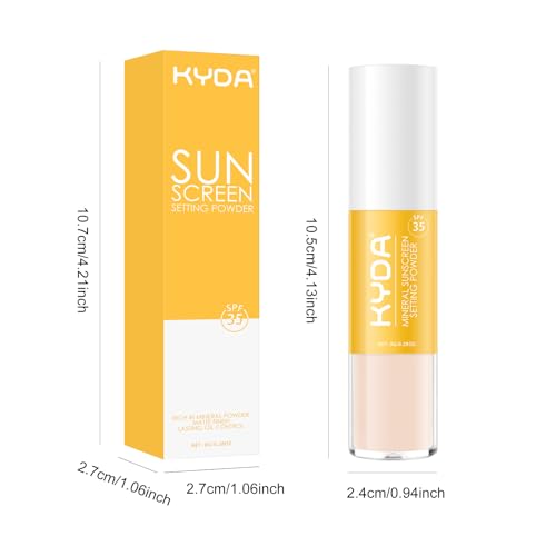 Mineral Sunscreen Setting Powder, SPF 35 Translucent Brush Powder, Long Lasting Lightweight Breathable Loose Powder for Face,Scalp & Hair, Oil Control Natural Matte Finish