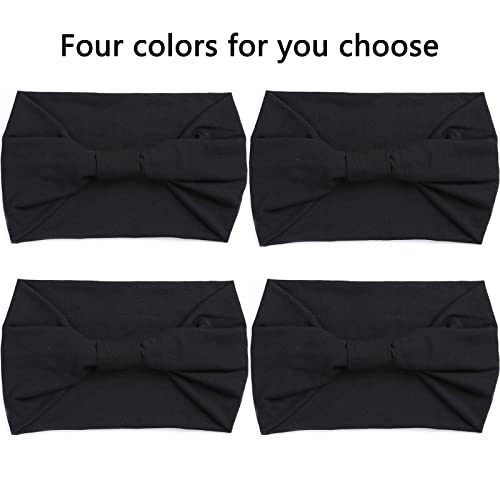 XTREND 4-Pack Bohemian Wide Headbands for Women - Non-Slip & Sweat-Absorbent