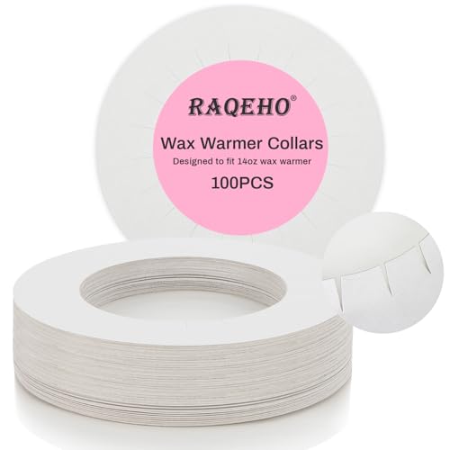 Wax Collars for Wax Pot - 100PCS Disposable Coated Paper Protective Clean Collar for 14oz Wax Warmer Melting Pot for Hair Removal Women Wax Bath Accessories Esthetician Professional Supplies
