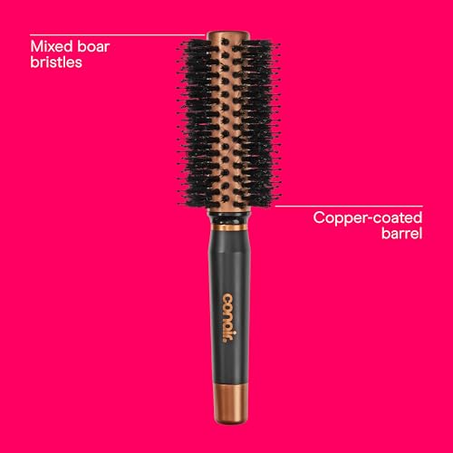 Conair Round Hair Brush Copper Quick Dry Boar & Nylon