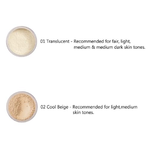 2 Pack PHOERA Setting Powder with Velour Puff, Cool Beige
