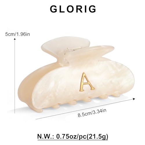 Acrylic Letter Hair Clips for Women, Large Monogram Claw Hair Accessories