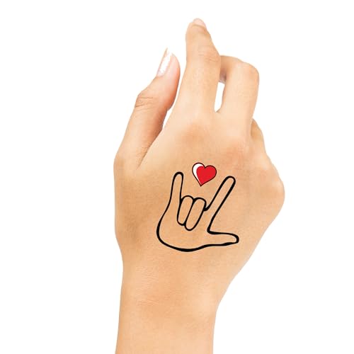ASL I Love You Temporary Tattoos - 48 Pack