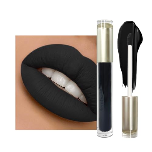 Jet Black Matte Liquid Lipstick - 12H Waterproof Long Lasting