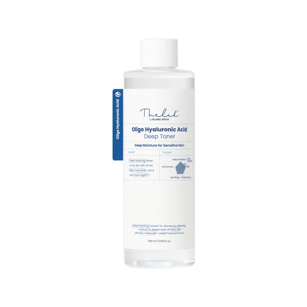 THE LAB BY BLANC DOUX Oligo Ultra-Low Molecular Hyaluronic Acid Deep Moisture Essence Toner Vegan for Sensitive Dry Combination Skin - Hypoallergenic Intense Hydrating Face Moisturizer 17 Fl Oz