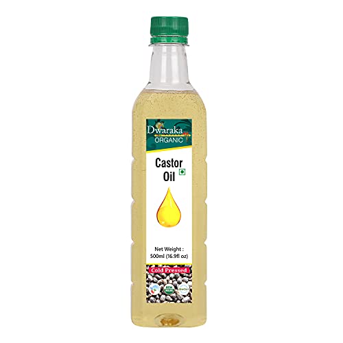 Dwaraka Organic Cold Pressed Castor Oil - 16.9 Fl Oz for Hair Growth & Skincare