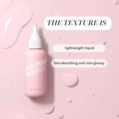 Saturday Skin Scalp + Hair Strengthening Peptide Treatment Overnight Serum Awakened Pepped Nourished Thicker Longer for Thin & Dry Hair Collagen Keratin (2.70 Fl. Oz.)