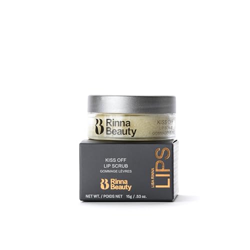Rinna Beauty Kiss Off Lip Scrub - Lip Exfoliator to Smooth, Nourish & Hydrate with Coconut Oil, Carrot Seed Oil, Cocoa Butter, Shea Butter & Natural Sugar - Vegan & Cruelty-Free - 0.53 oz