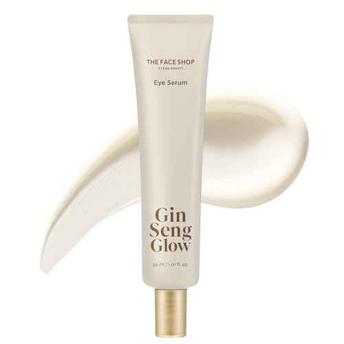 The Face Shop Ginseng Glow Eye Serum - Reduces Visible Dark Circles & Wrinkles, with Korean Ginseng, Retinol, Anti Aging, Korean Skincare, 30ml / 1.01 fl. oz.