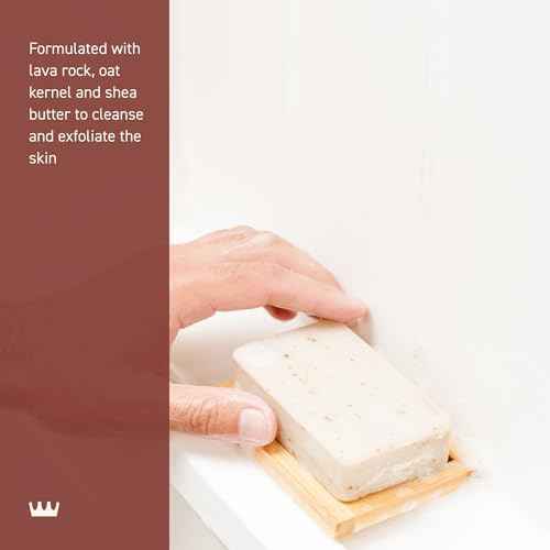 Cremo Exfoliating Body Bar for Men, Bourbon & Oak Scent, Multi-Layered Fragrance That Buffs, Cleanses and Hydrates Skin, 5oz