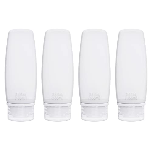 TSA Approved Silicone Travel Bottles 3.4oz - 4 Pack Leak Proof