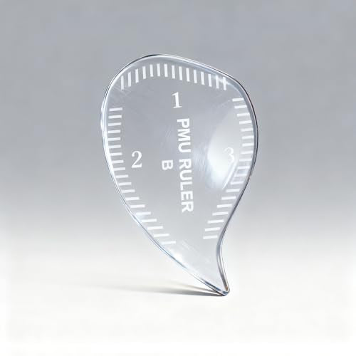 3Pcs Hair Stroke Brow Mapping Ruler Arch Eyebrow Eyeliner Ruler Emplate 1 Minute Fast Drawing Guide Tool Reuse Acrylic Tattoo Pmu Permanent Makeup Hairstroke Stencil (Teardrop-Shaped/3pcs)