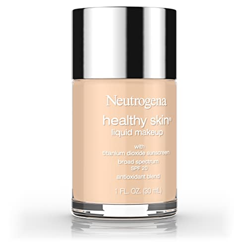 Neutrogena Healthy Skin Liquid Makeup Foundation, Broad Spectrum SPF 20 Sunscreen, Lightweight & Flawless Coverage Foundation with Antioxidant Vitamin E & Feverfew, Natural Beige, 1 fl. oz (Pack of 2)