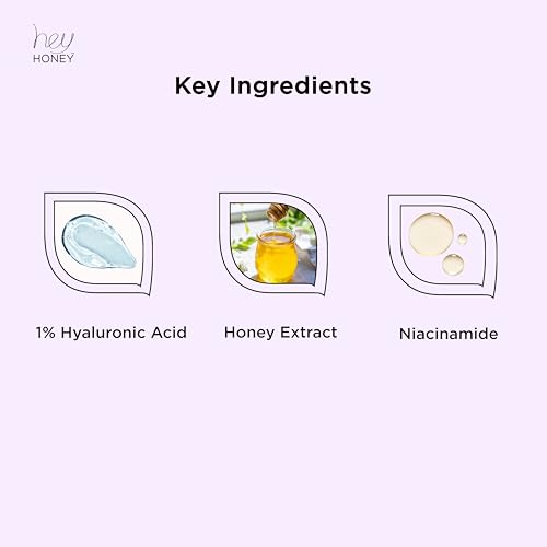 Hey Honey Multi Humectant Firming Serum: 1% Hyaluronic Acid Urea Lactic Acid & Honey Complex for Deep Hydration, Plumping & Skin Barrier Support | 20 mL / 0.68 fl oz