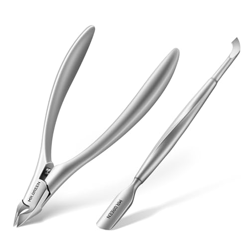 MR.GREEN Professional Cuticle Nipper and Pusher Set with Built-in Spring