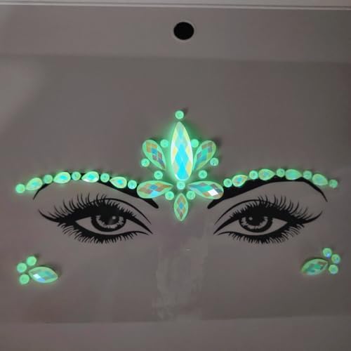 Glow in the Dark Face Jewels Rhinestone Stickers