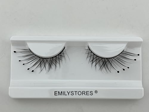 Dramatic Black False Eyelashes with Dots - Halloween Costume Lashes