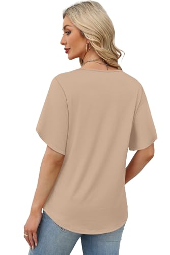 Women's Summer V-Neck Petal Sleeve Top