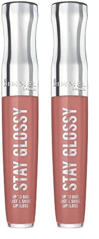 Rimmel Stay Glossy Lip Gloss, Bare Minimum, 0.18 Fl Oz (Pack of 2)